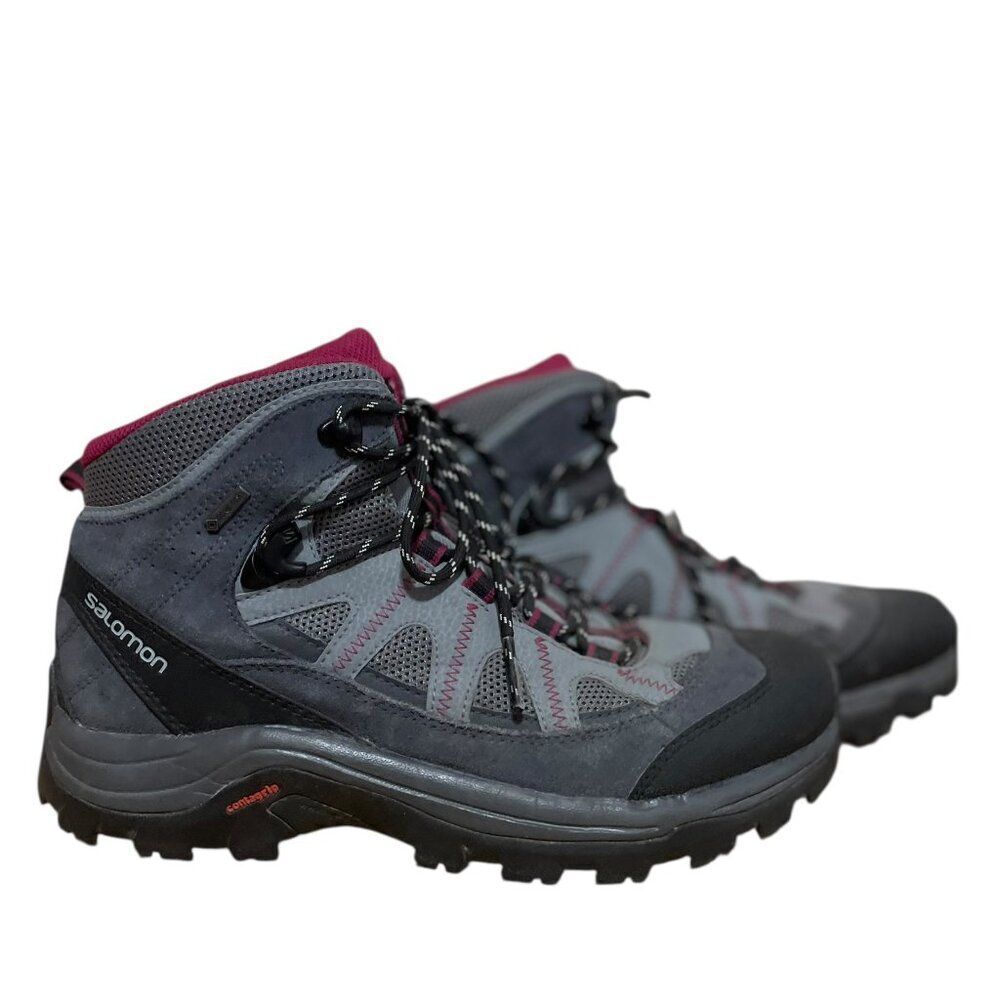 Salomon 373261 LTR GTX Gortex  Trail Hiking Gray Pink Boots Women's sz 8.5